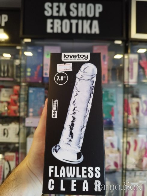 Прозрачен гъвкав изкуствен член 18см от Sex Shop Erotika ❤️ - снимка 1 - Samo.sex Прозрачен гъвкав изкуствен член 18см от Sex Shop Erotika ❤️ - снимка 1