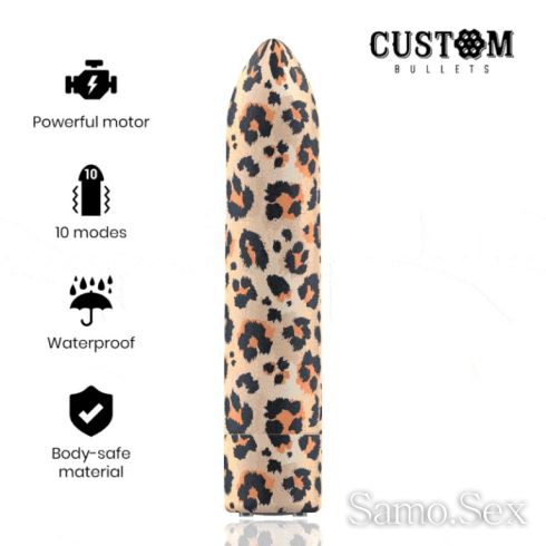 Мини вибратор цвят леопард CUSTOM BULLETS -  снимка 1