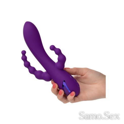 Троен лилав вибратор California Exotics Long Beach Bootylicious -  снимка 4