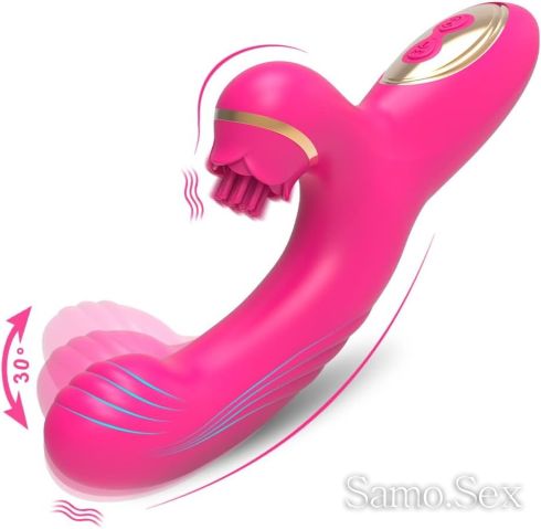 3 в 1 силен дилдо Вибратор G-точка, стимулатор на клитора, заек -  снимка 3