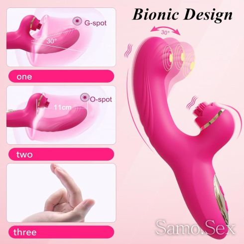 3 в 1 силен дилдо Вибратор G-точка, стимулатор на клитора, заек -  снимка 9