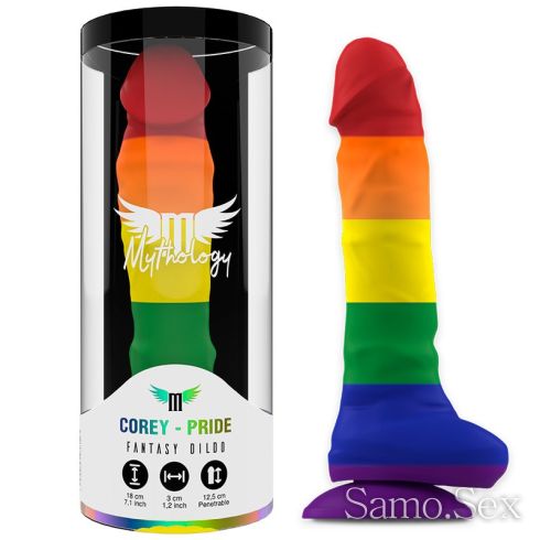 Силиконово дилдо Corey Pride Mythology 18см -  снимка 3