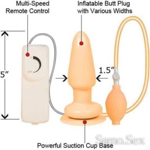 Вибрираща Надуваема разширяваща се анална тапа за дупе и вагина -  снимка 4