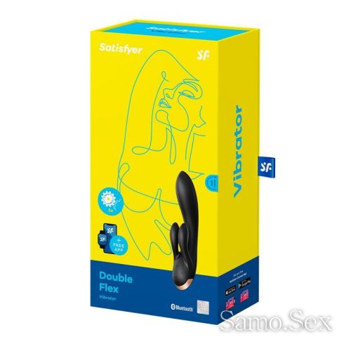 Черен вибратор с APP Satisfyer Double Flex -  снимка 6