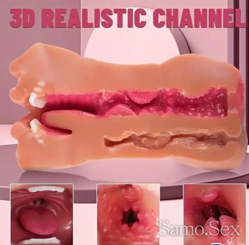 3-в-1 Вагина, Уста , Анус, Език зъби, 17x6 сантиметра -  снимка 4